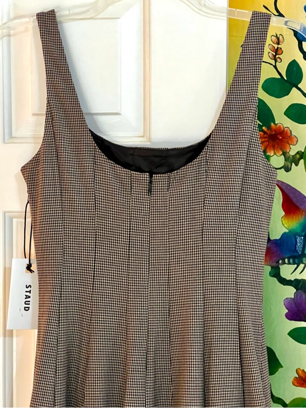 NWT Staud Wells Midi Dress Houndstooth - Picture 14 of 16